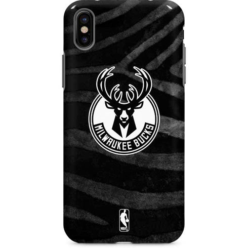 NBA Milwaukee Bucks Animal Print Black iPhone X Pro Case