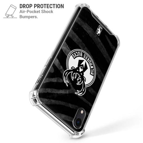NBA Milwaukee Bucks Animal Print Black iPhone XR Clear Case