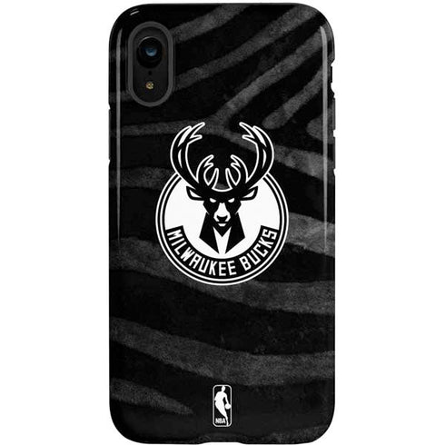 NBA Milwaukee Bucks Animal Print Black iPhone XR Pro Case