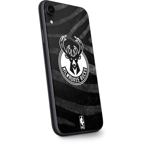 NBA Milwaukee Bucks Animal Print Black iPhone XR Skin