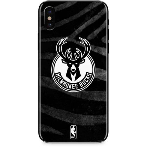 NBA Milwaukee Bucks Animal Print Black iPhone XS Max Skin