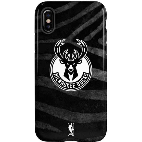 NBA Milwaukee Bucks Animal Print Black iPhone XS Pro Case