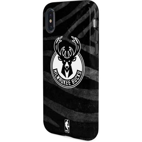 NBA Milwaukee Bucks Animal Print Black iPhone XS Pro Case