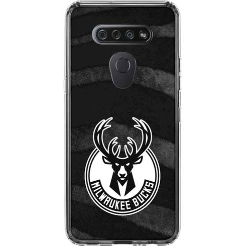 NBA Milwaukee Bucks Animal Print Black LG K51/Q51 Clear Case