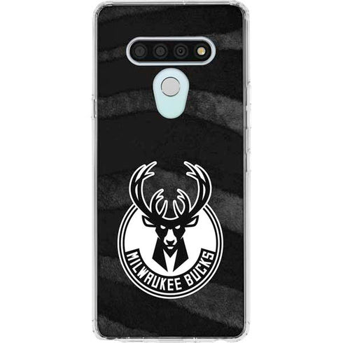 NBA Milwaukee Bucks Animal Print Black LG Stylo 6 Clear Case