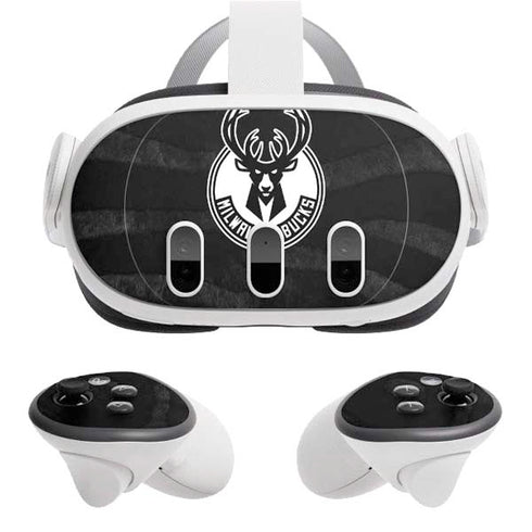 NBA Milwaukee Bucks Animal Print Black Meta Quest 3 Skin