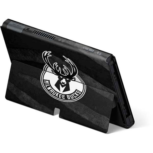 NBA Milwaukee Bucks Animal Print Black Nintendo Switch OLED (2021) Skin