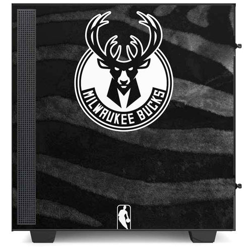 NBA Milwaukee Bucks Animal Print Black NZXT H510 Compact ATX Mid-Tower Case Skin