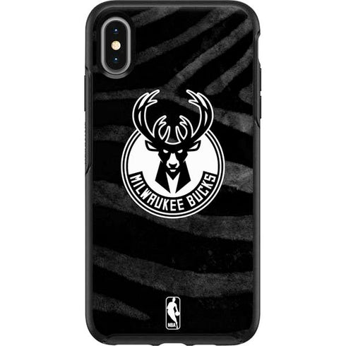 NBA Milwaukee Bucks Animal Print Black Otterbox Symmetry iPhone Skin