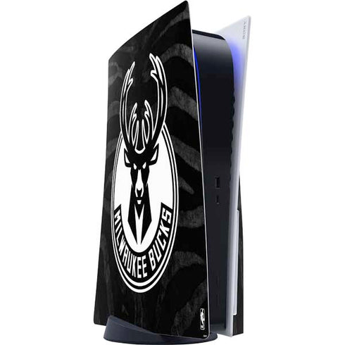 NBA Milwaukee Bucks Animal Print Black PS5 Console Skin