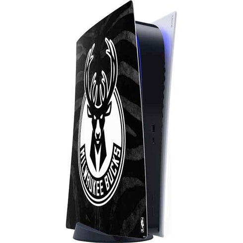 NBA Milwaukee Bucks Animal Print Black PS5 Digital Edition Console Skin