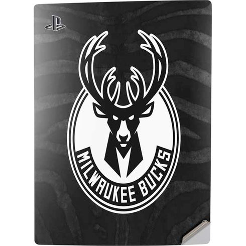 NBA Milwaukee Bucks Animal Print Black PS5 Digital Edition Console Skin