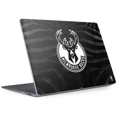 NBA Milwaukee Bucks Animal Print Black Surface Laptop 2 Skin