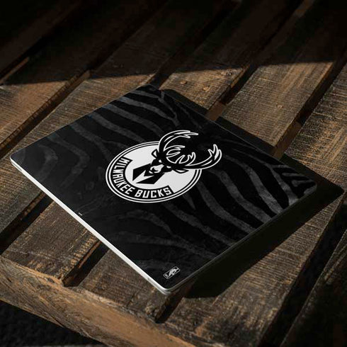 NBA Milwaukee Bucks Animal Print Black Surface Laptop 2 Skin