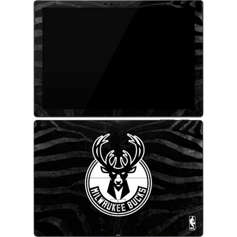 NBA Milwaukee Bucks Animal Print Black Surface Pro 7 Skin