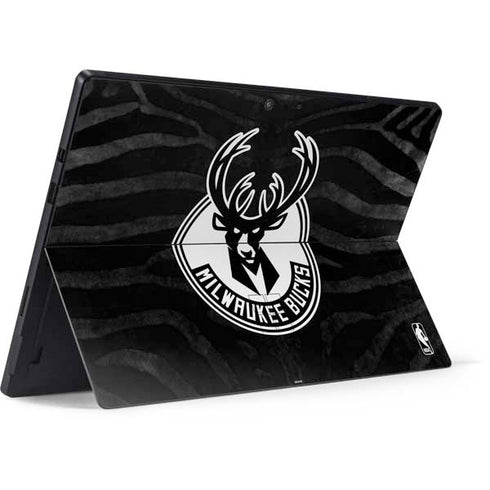 NBA Milwaukee Bucks Animal Print Black Surface Pro 7 Skin