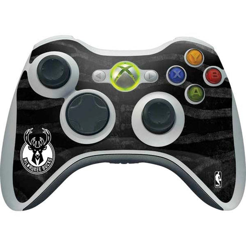 NBA Milwaukee Bucks Animal Print Black Xbox 360 Wireless Controller Skin