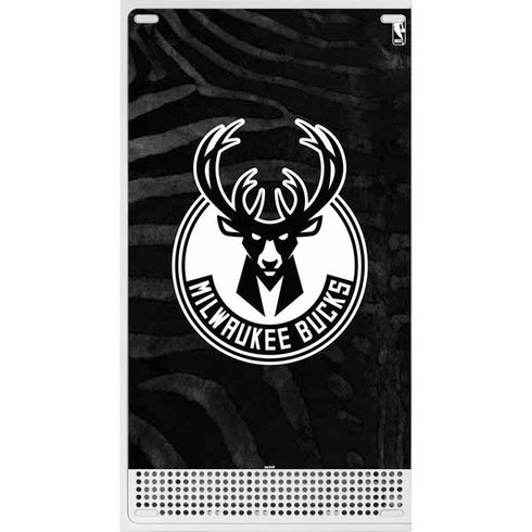 NBA Milwaukee Bucks Animal Print Black Xbox Series S Console Skin