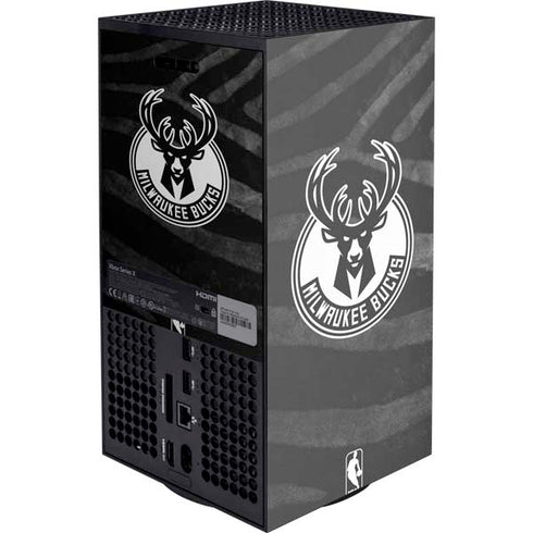 NBA Milwaukee Bucks Animal Print Black Xbox Series X Console Skin