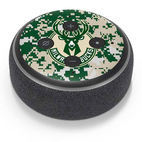 NBA Milwaukee Bucks Camo Digi Amazon Echo Dot Skin