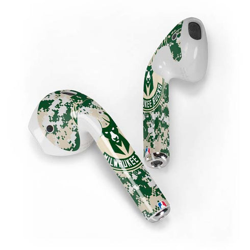 NBA Milwaukee Bucks Camo Digi Apple AirPods Skin