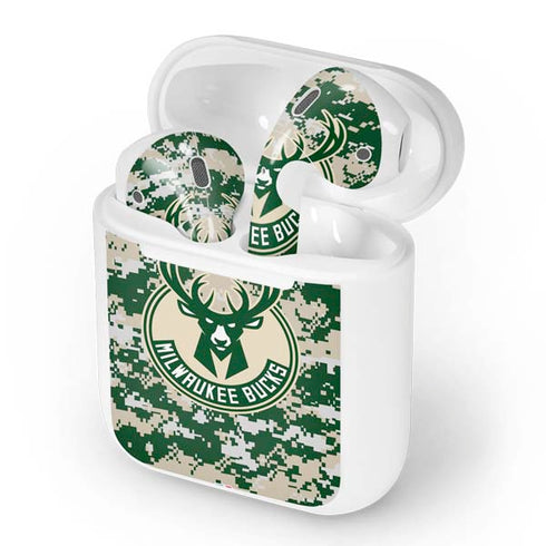 NBA Milwaukee Bucks Camo Digi Apple AirPods Skin