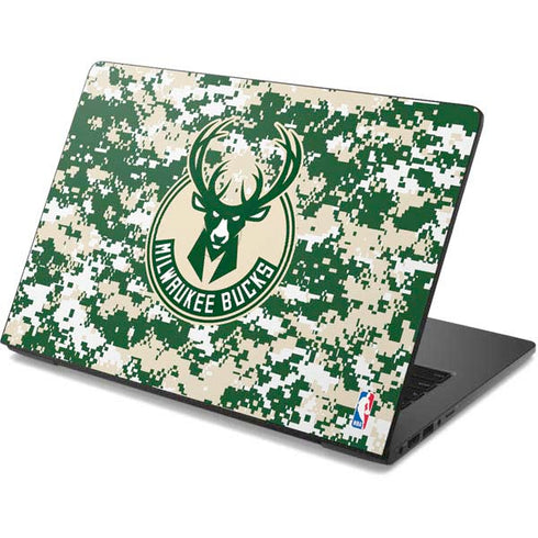 NBA Milwaukee Bucks Camo Digi Dell Chromebook Skin