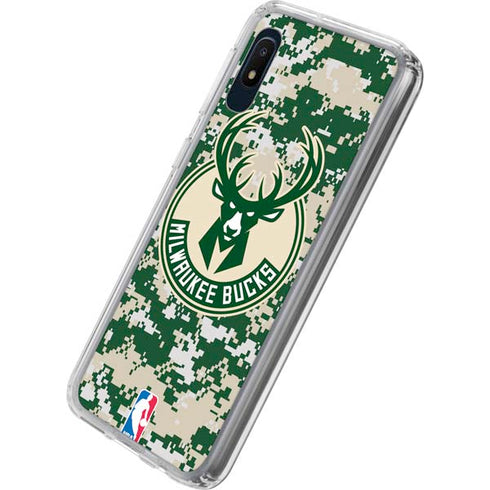 NBA Milwaukee Bucks Camo Digi Galaxy A10e Clear Case