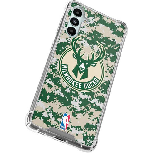 NBA Milwaukee Bucks Camo Digi Galaxy A15 5G Clear Case