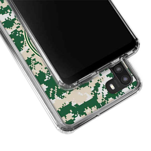 NBA Milwaukee Bucks Camo Digi Galaxy A21 Clear Case