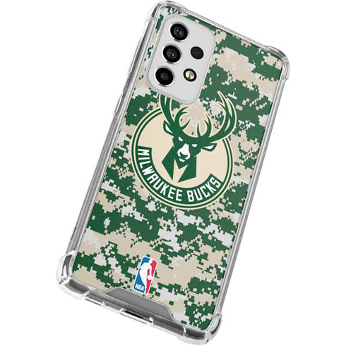 NBA Milwaukee Bucks Camo Digi Galaxy A33 5G Clear Case