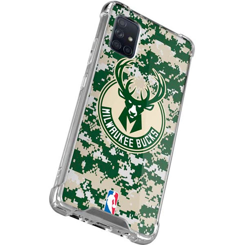 NBA Milwaukee Bucks Camo Digi Galaxy A51 5G Clear Case