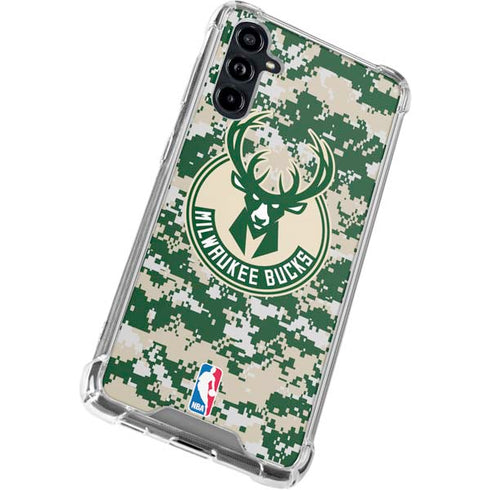 NBA Milwaukee Bucks Camo Digi Galaxy A54 5G Clear Case