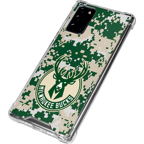 NBA Milwaukee Bucks Camo Digi Galaxy Note20 5G Clear Case