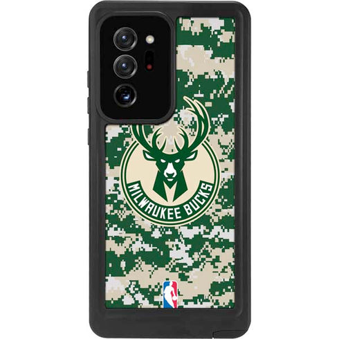 NBA Milwaukee Bucks Camo Digi Galaxy Note20 Ultra 5G Waterproof Case