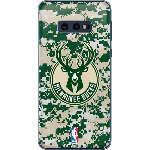 NBA Milwaukee Bucks Camo Digi Galaxy S10e Skin