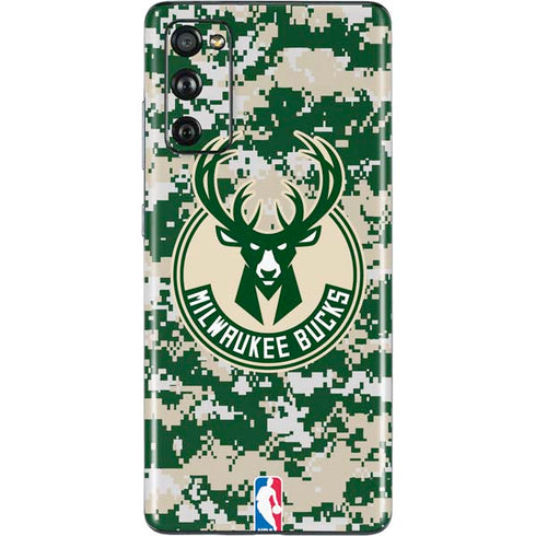 NBA Milwaukee Bucks Camo Digi Galaxy S20 Fan Edition Skin