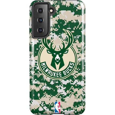 NBA Milwaukee Bucks Camo Digi Galaxy S21 5G Pro Case