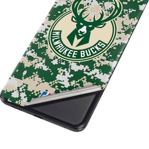 NBA Milwaukee Bucks Camo Digi Galaxy S21 5G Skin