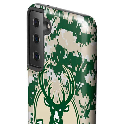 NBA Milwaukee Bucks Camo Digi Galaxy S21 FE Pro Case