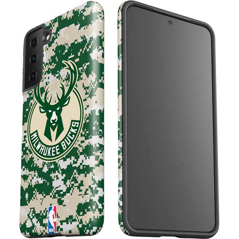 NBA Milwaukee Bucks Camo Digi Galaxy S21 FE Pro Case