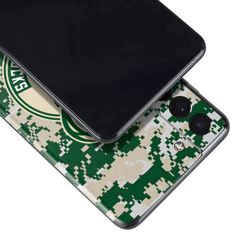 NBA Milwaukee Bucks Camo Digi Galaxy S21 Plus 5G Skin