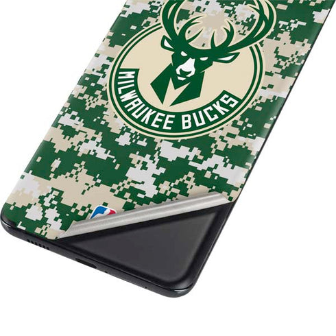 NBA Milwaukee Bucks Camo Digi Galaxy S21 Plus 5G Skin