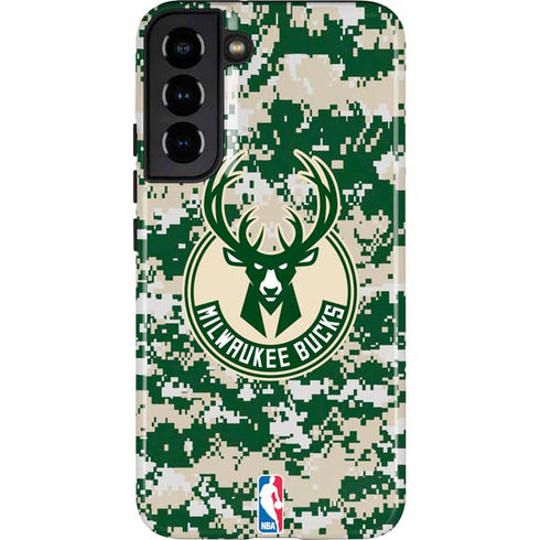 NBA Milwaukee Bucks Camo Digi Galaxy S22 Plus Pro Case