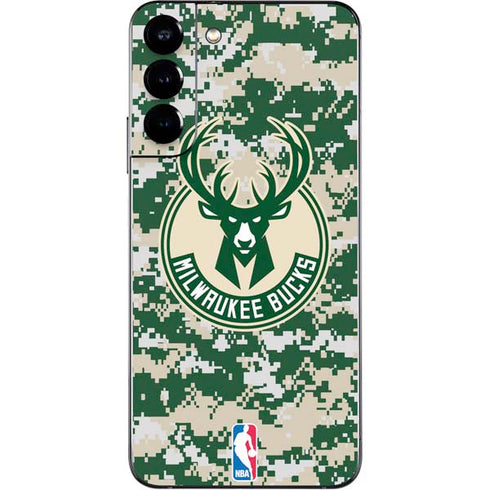 NBA Milwaukee Bucks Camo Digi Galaxy S22 Plus Skin