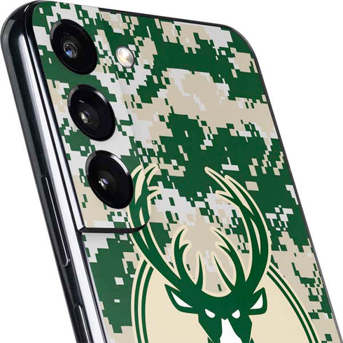 NBA Milwaukee Bucks Camo Digi Galaxy S22 Plus Skin
