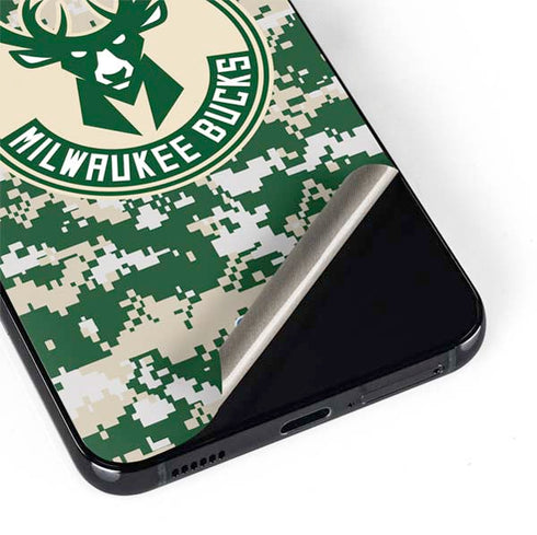 NBA Milwaukee Bucks Camo Digi Galaxy S22 Plus Skin