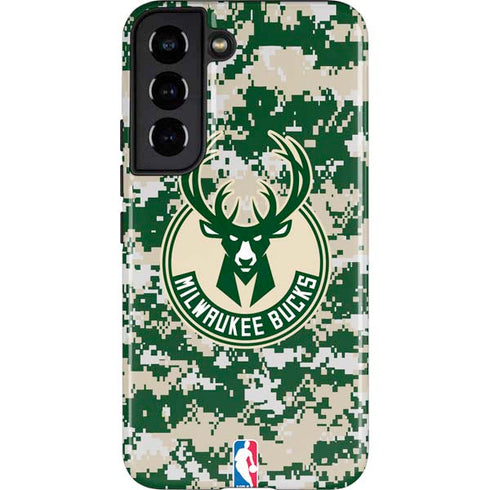 NBA Milwaukee Bucks Camo Digi Galaxy S22 Pro Case