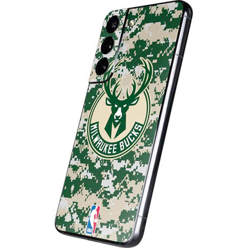 NBA Milwaukee Bucks Camo Digi Galaxy S22 Skin