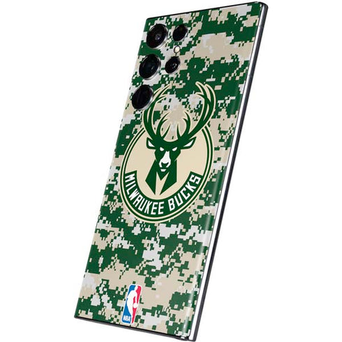 NBA Milwaukee Bucks Camo Digi Galaxy S22 Ultra Skin